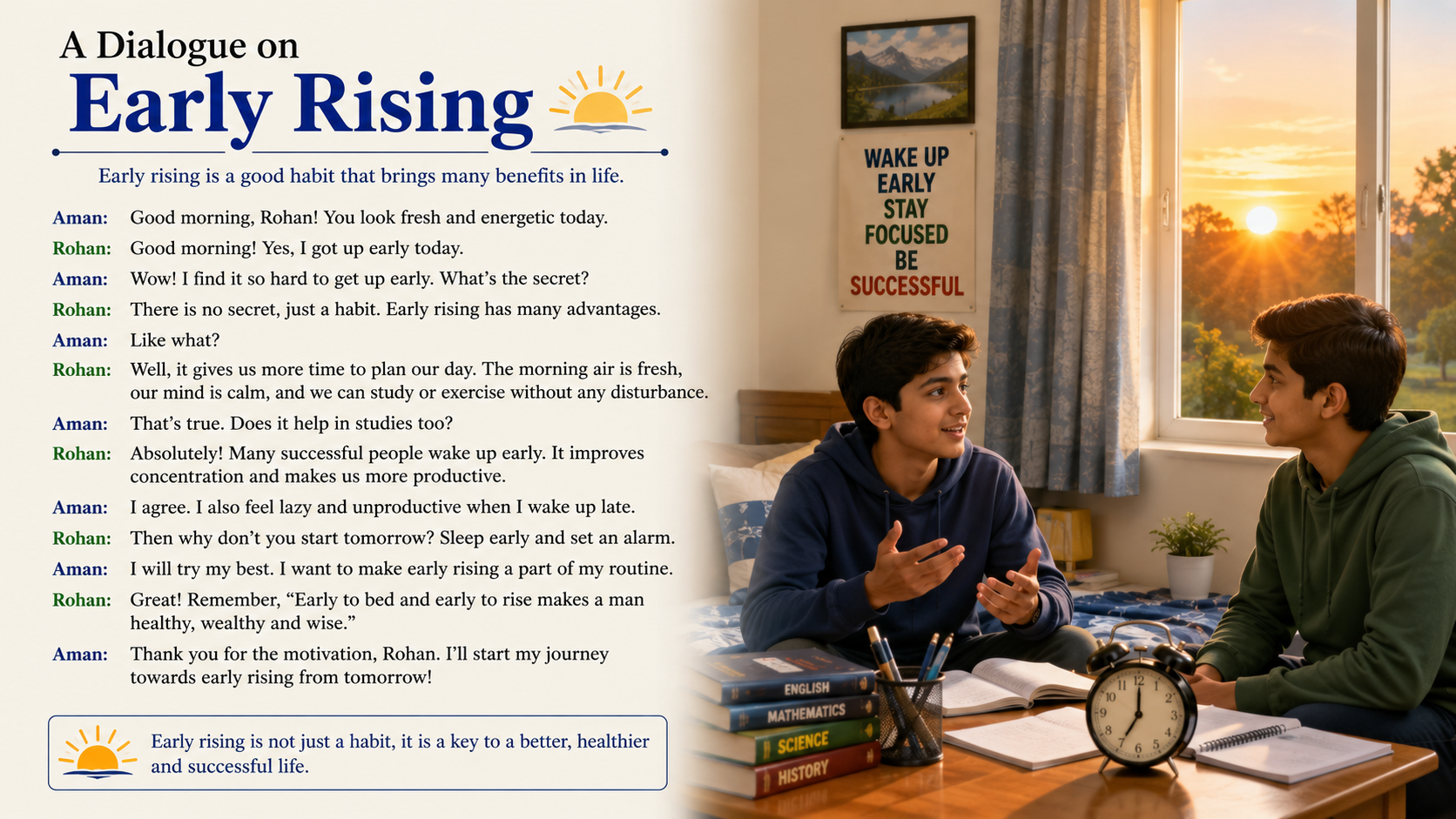 dialogue early rising